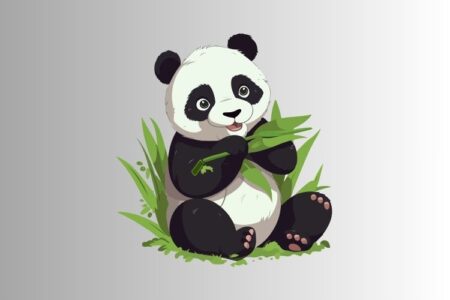 friendly panda eating